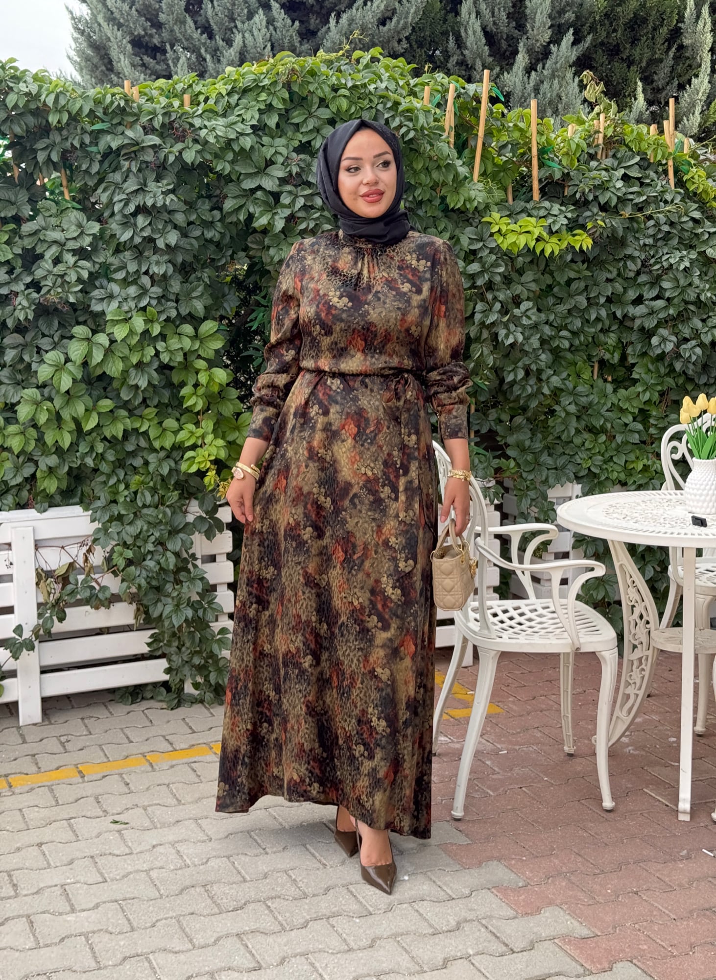 NİHAN KUŞAKLI JAKAR ELBİSE