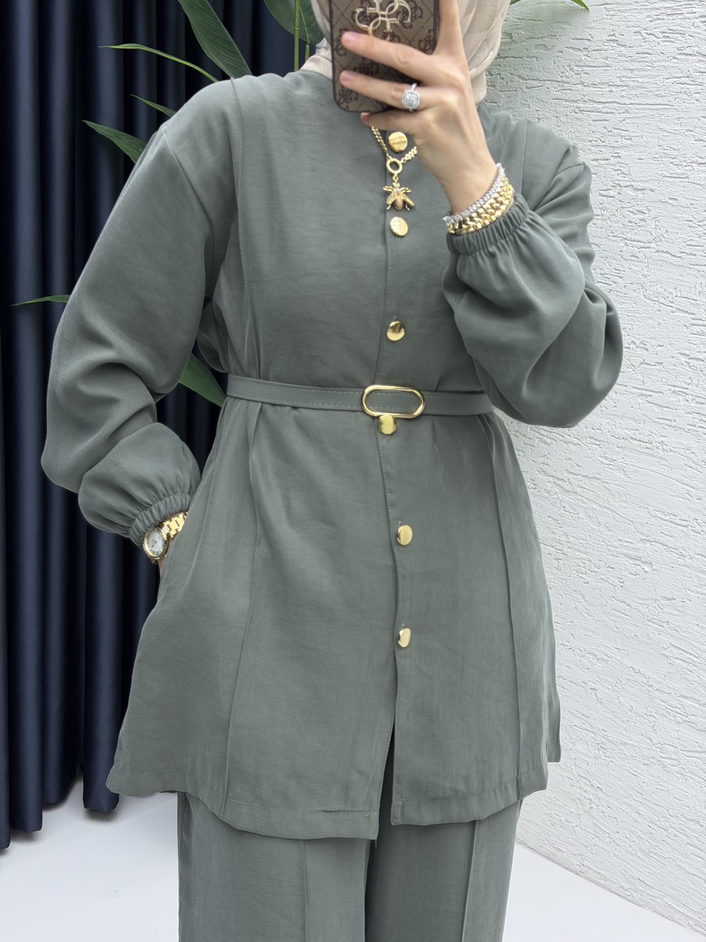 Firuze Pantolon Takım Küf Yeşili