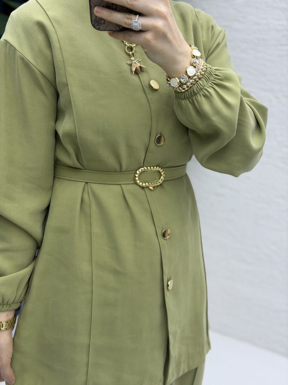 Firuze Pantolon Takım Zeytuni